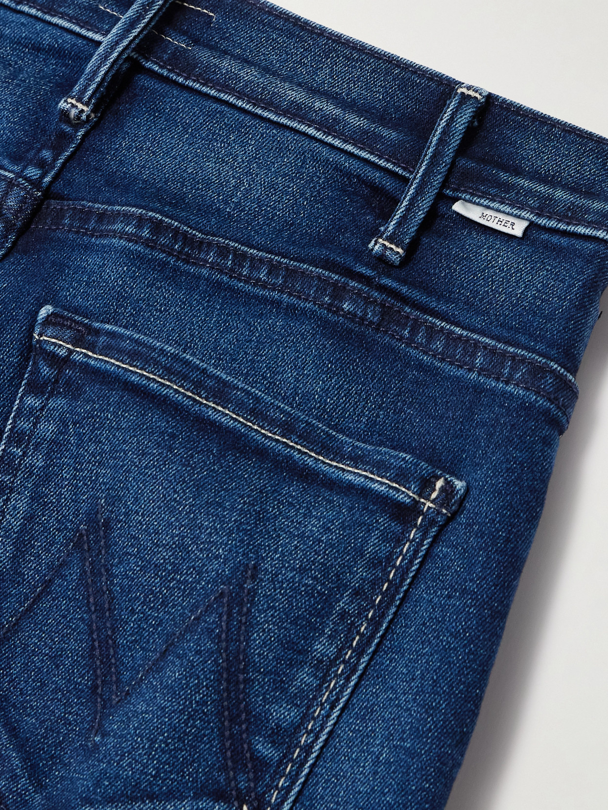 Mother The Hustler Roller Sneak High-rise Wide-leg Jeans In Blue