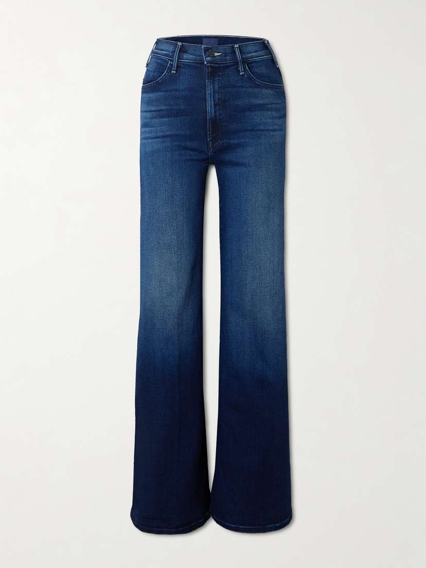 Mother The Hustler Roller Sneak High-rise Wide-leg Jeans