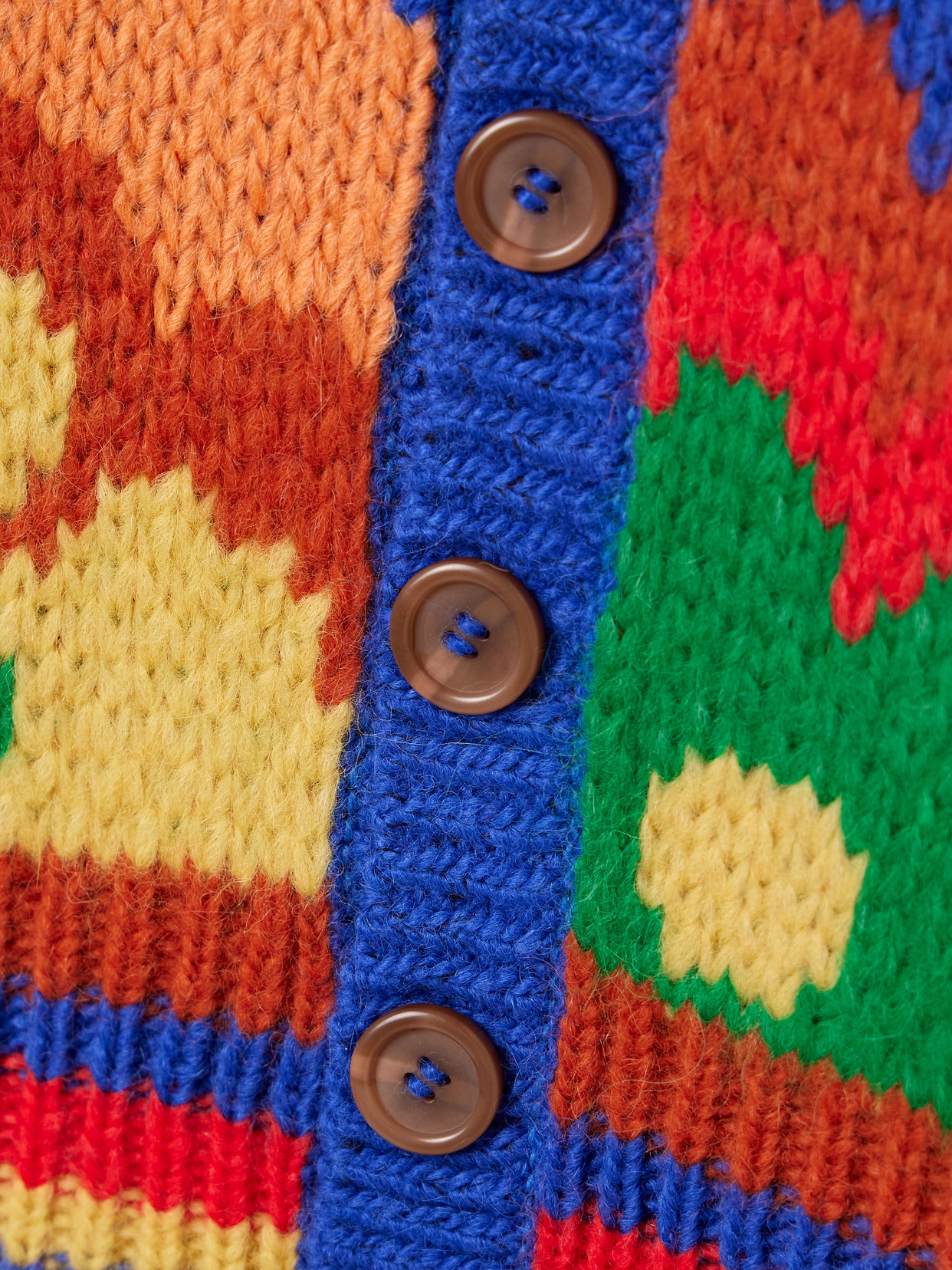 Mother The Button Intarsia Alpaca-blend Cardigan In Multi