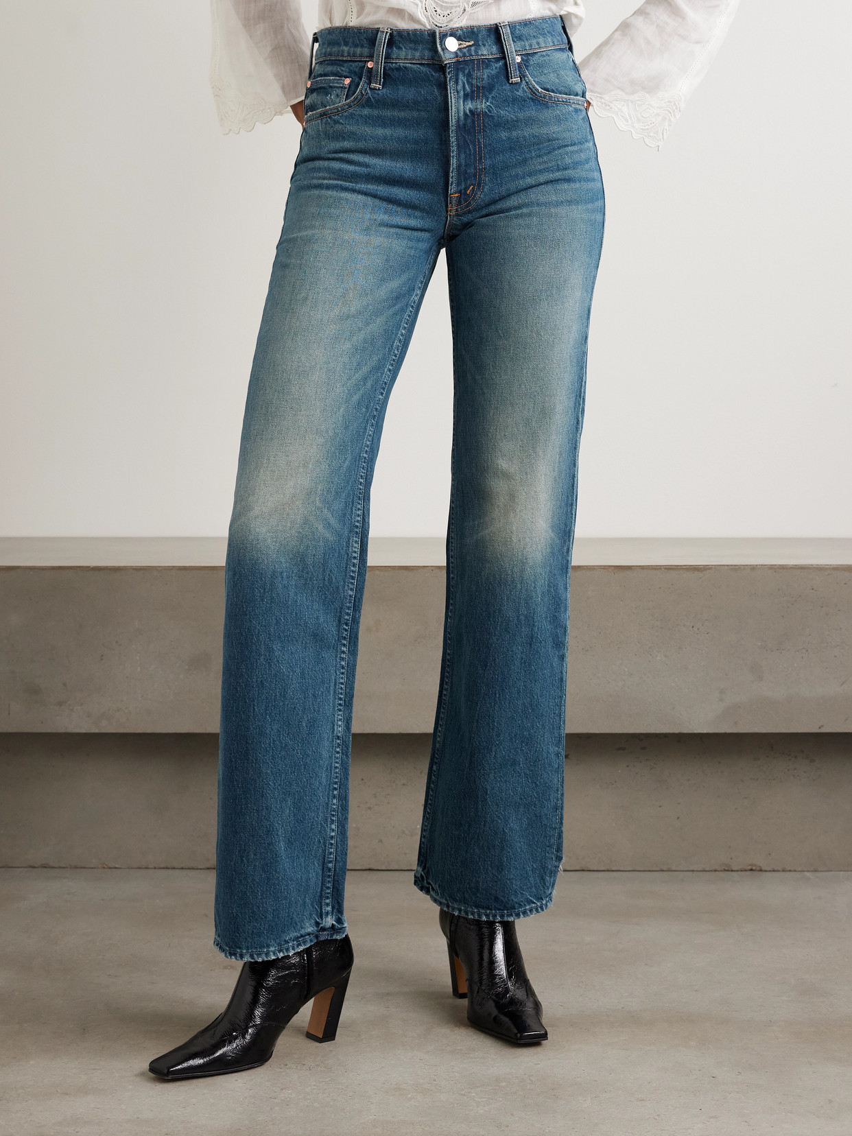 Mother The Reifler High-rise Straight-leg Jeans In Blue