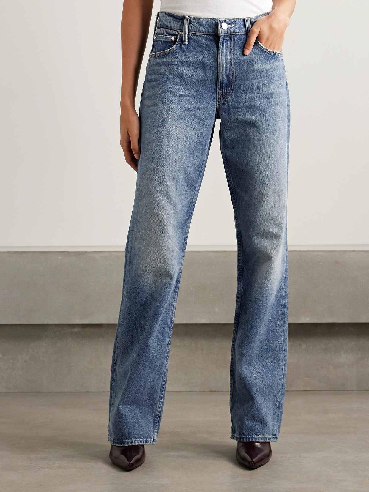 Mother The Reifler High-rise Straight-leg Jeans In Blue