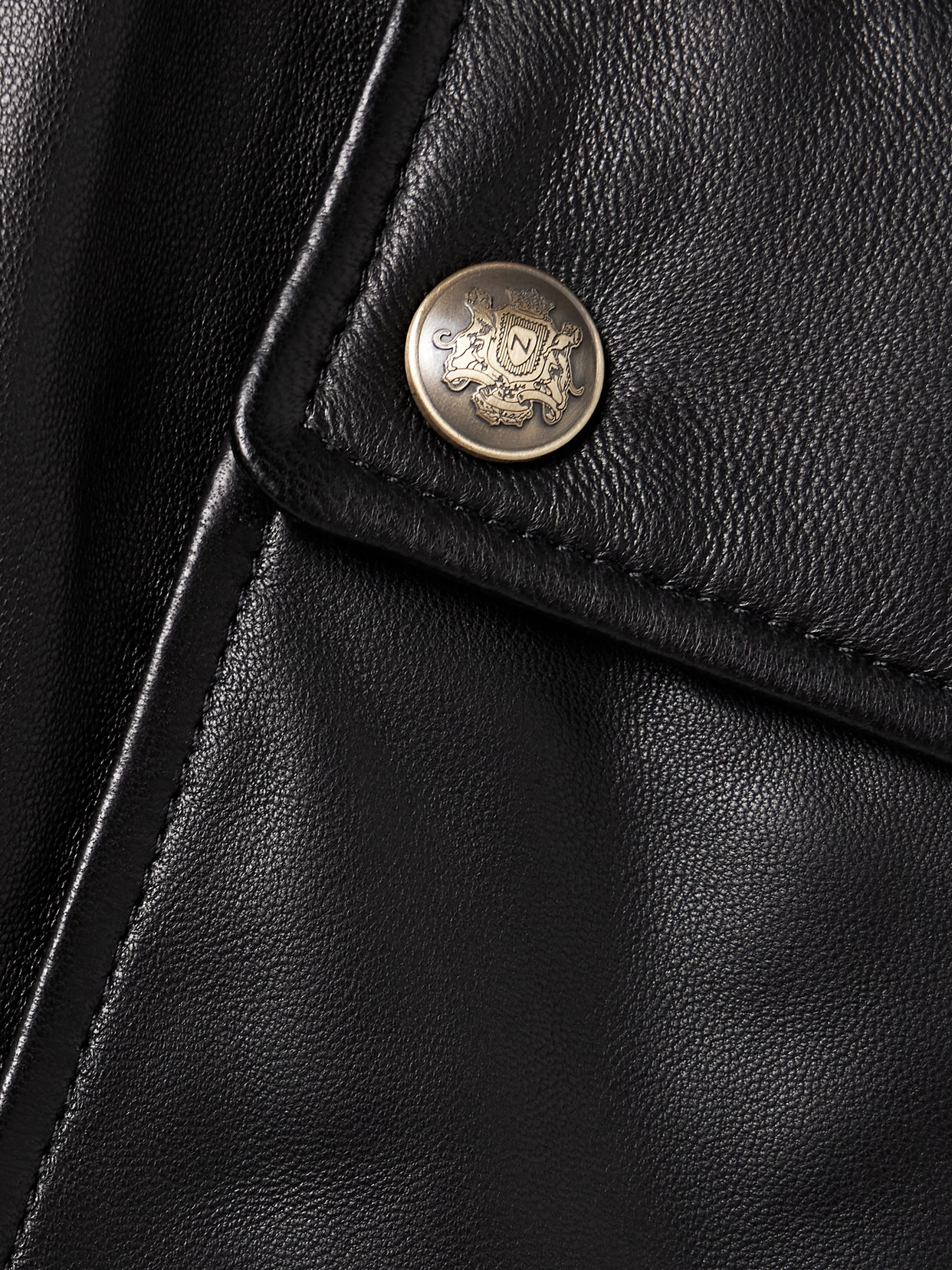 Nili Lotan Cordel Leather Coat In Black