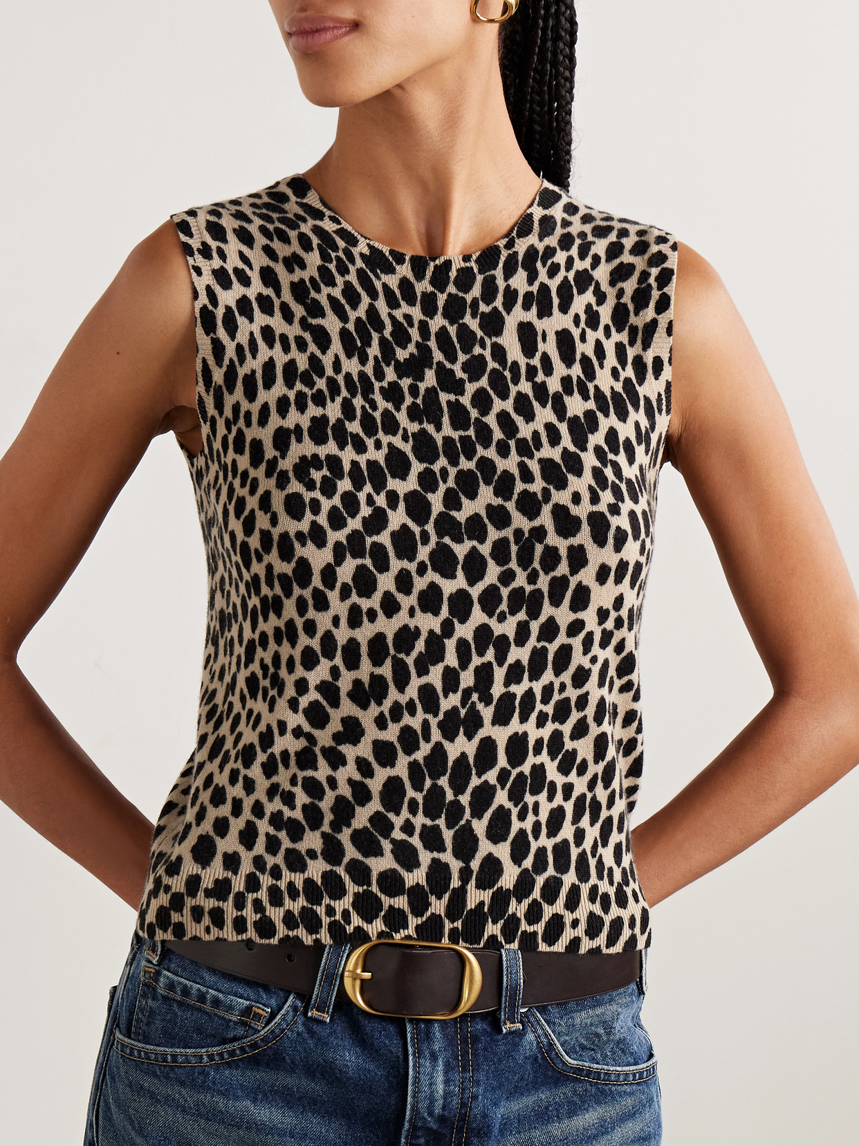 Nili Lotan Nessa Cheetah-print Cashmere Tank In Animal Print