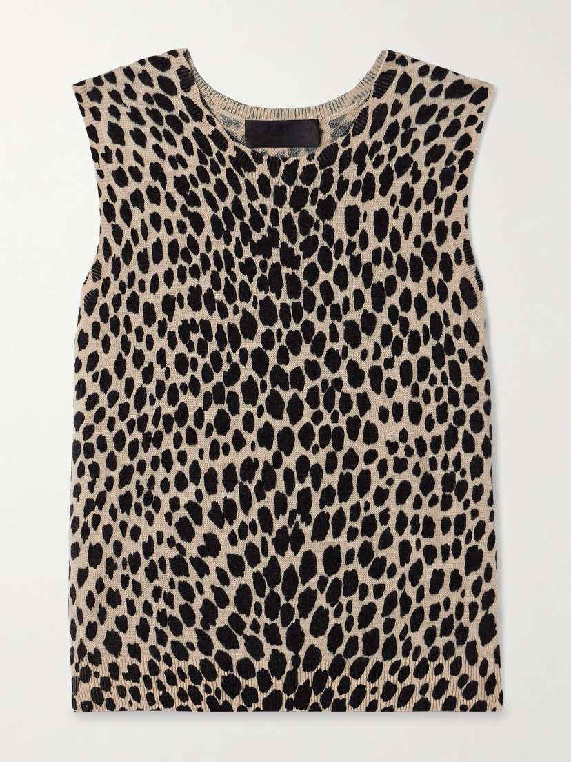Nili Lotan Nessa Cheetah-print Cashmere Tank