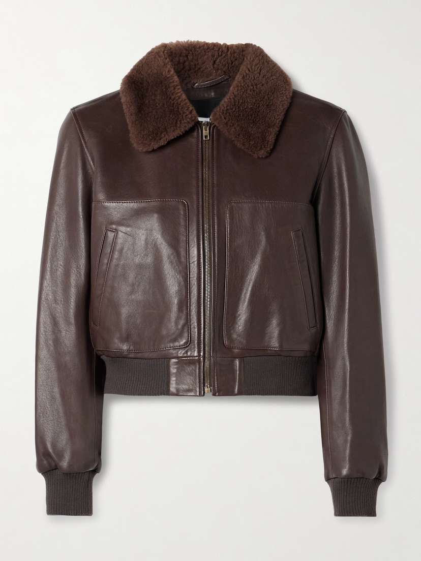Nili Lotan Tom Shearling-trimmed Leather Jacket