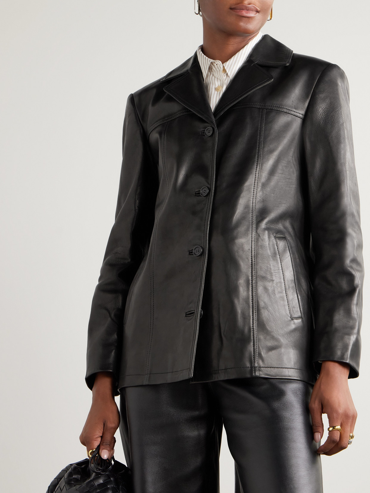 Nili Lotan Brett Leather Jacket In Black