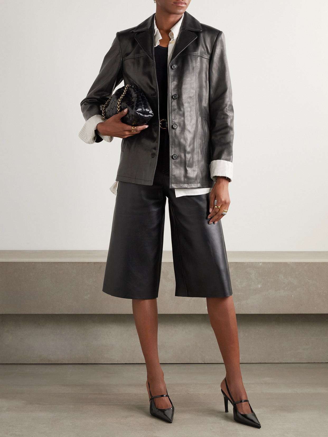 Nili Lotan Brett Leather Jacket In Black