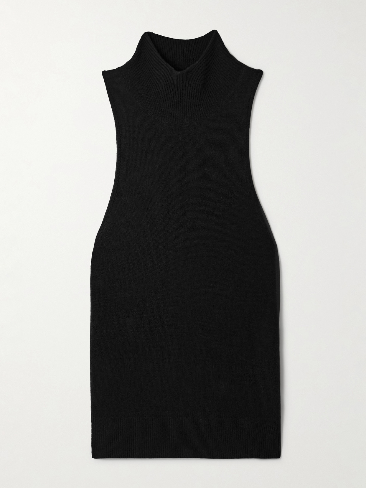 Nili Lotan Hansen Merino Wool And Cashmere-blend Turtleneck Tank In Black