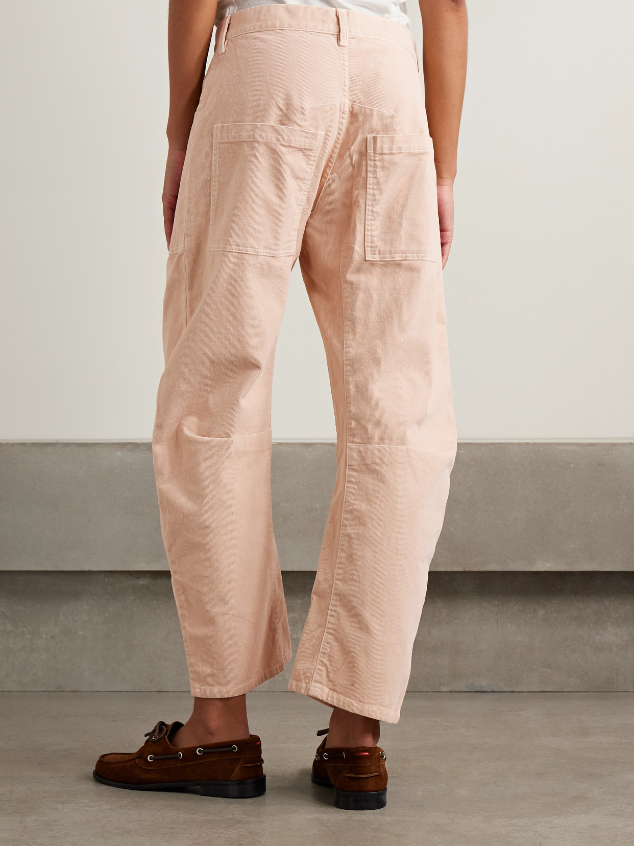 Nili Lotan Shon Cotton-blend Corduroy Tapered Pants In Neutral