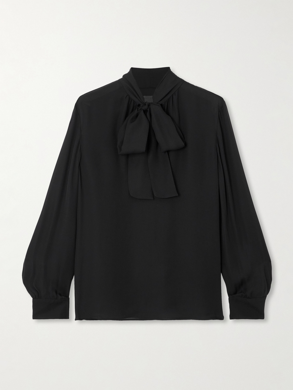 Nili Lotan Janese Scarf-detailed Silk-chiffon Blouse In Black