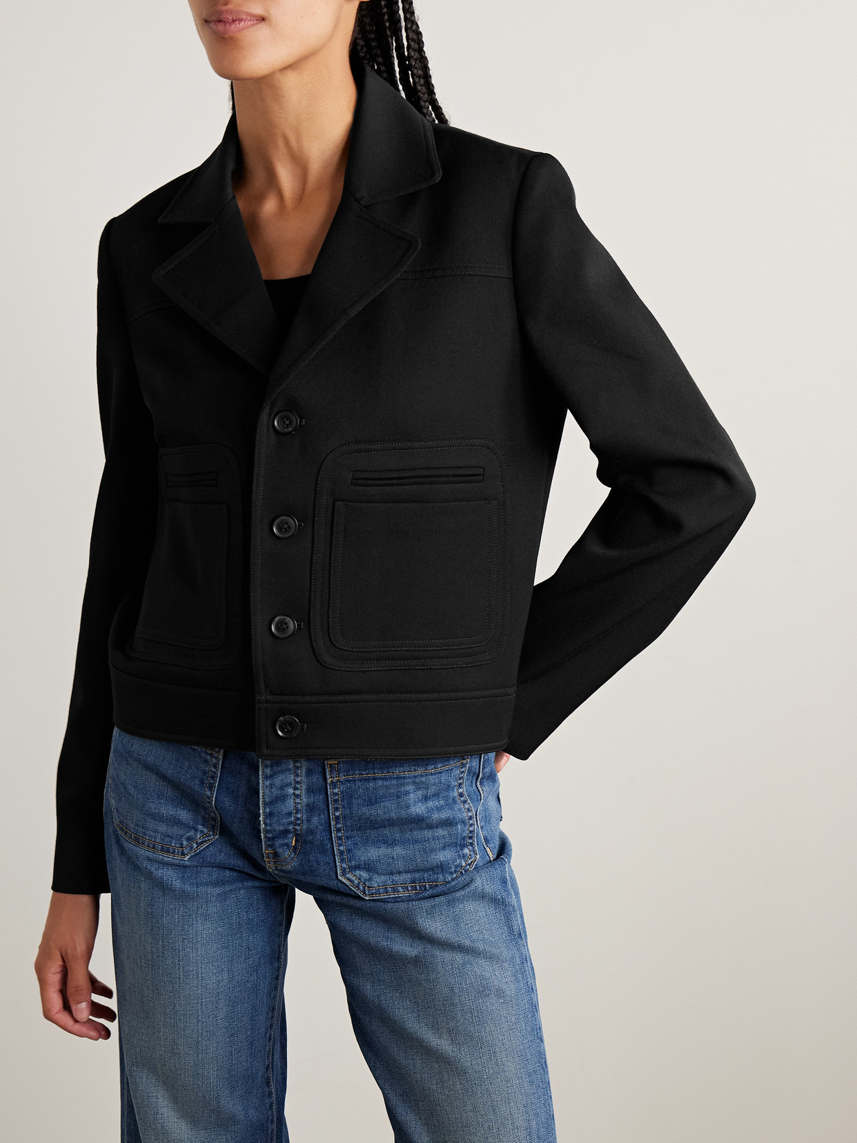 Nili Lotan Georgy Wool-gabardine Jacket In Black