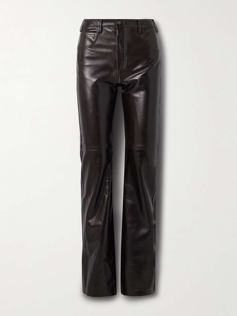 Nili Lotan Joan Leather Straight-leg Pants