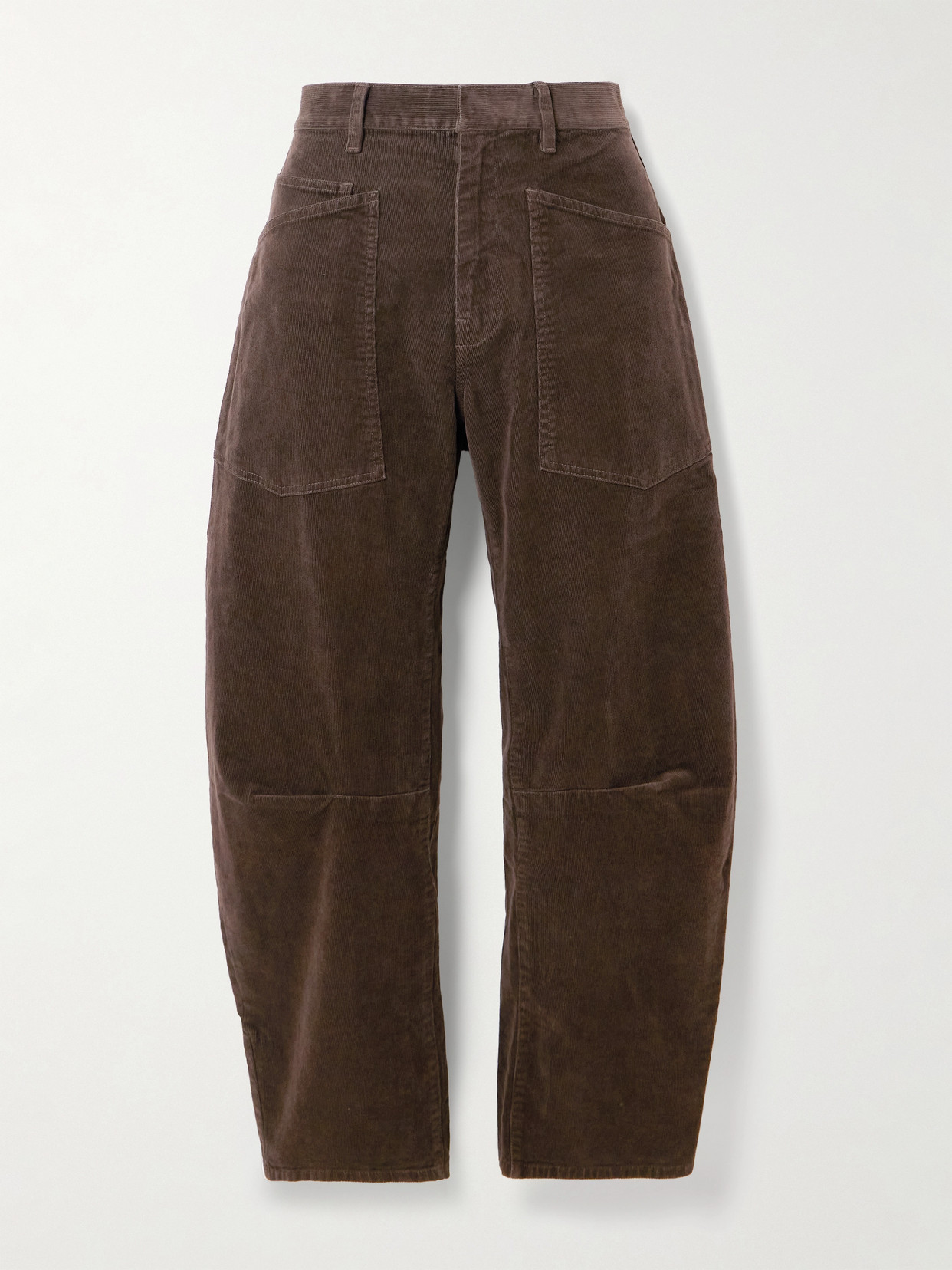 Nili Lotan Shon Cotton-blend Corduroy Tapered Pants In Brown
