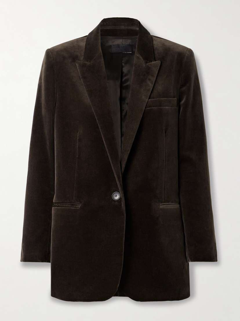 Nili Lotan Diane Cotton-blend Velvet Blazer