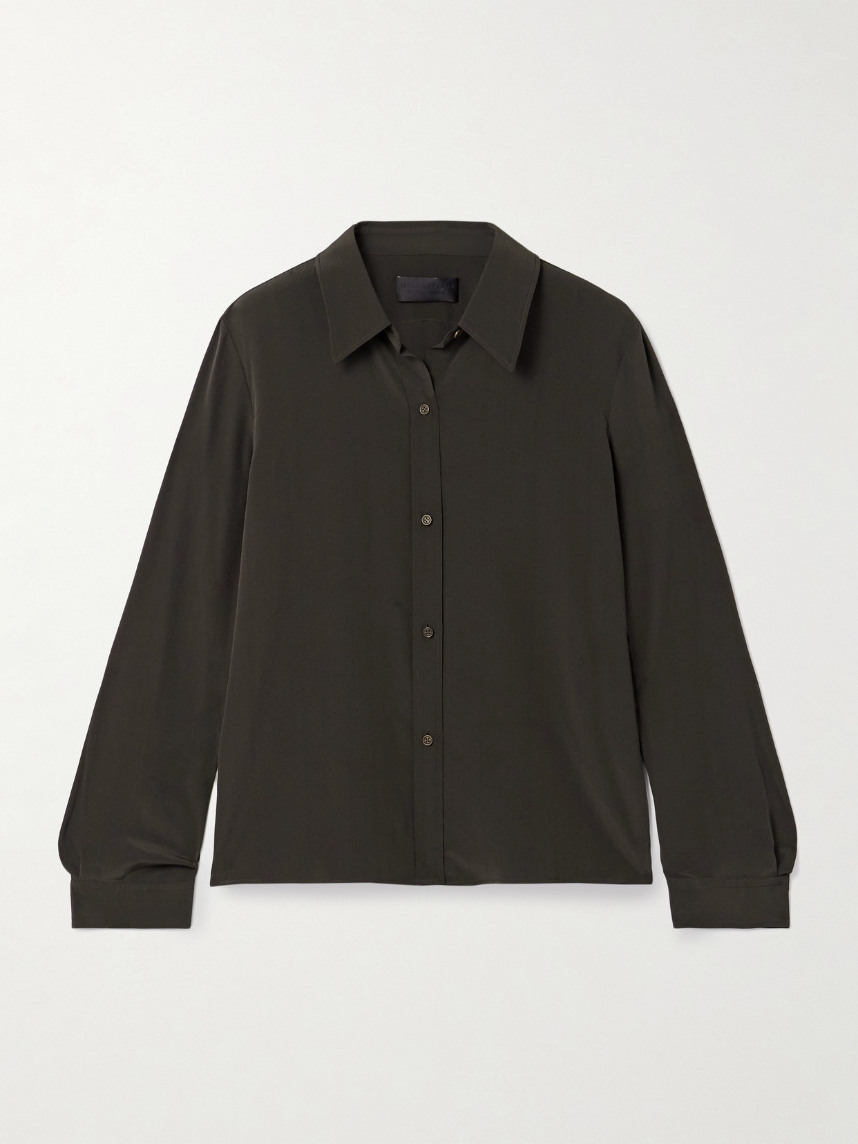Nili Lotan Simone Silk-crepe Shirt In Black
