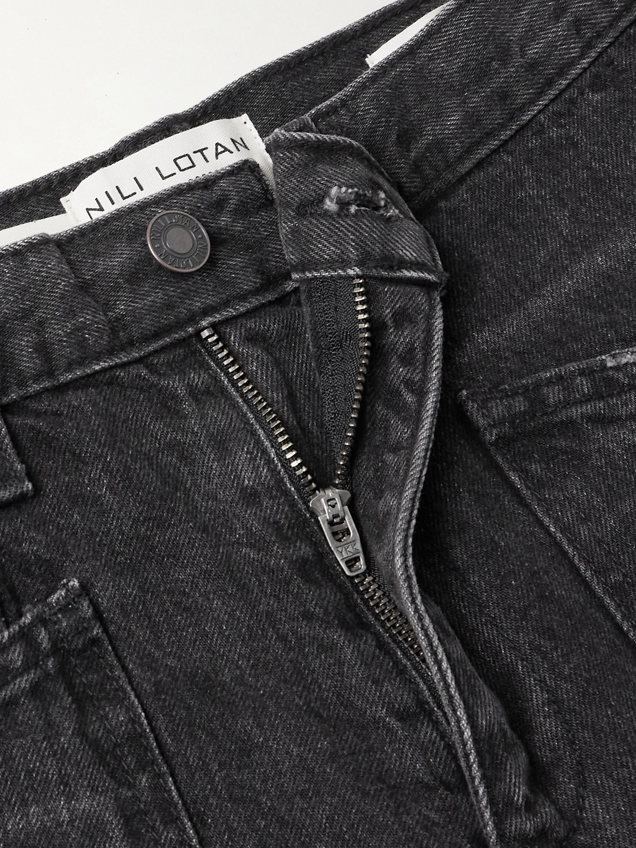 Nili Lotan Shon Mid-rise Barrel-leg Jeans In Black