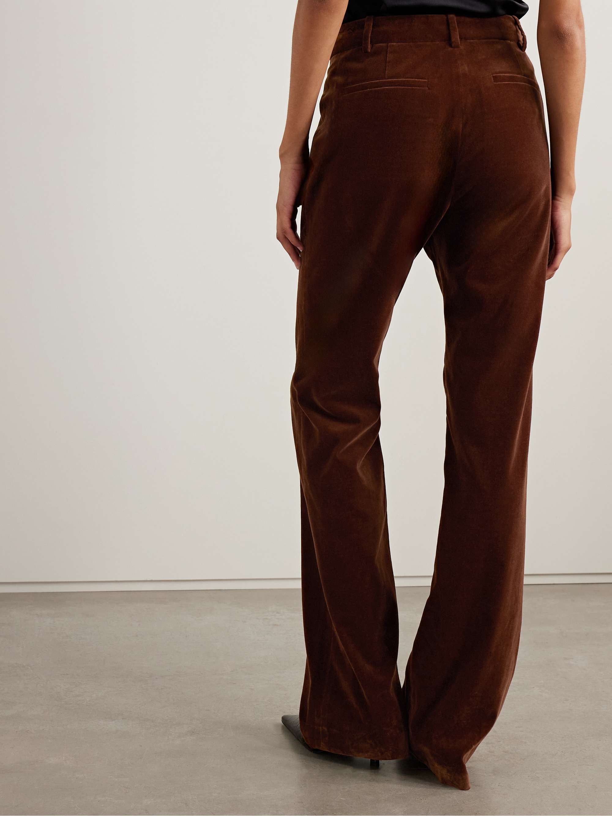 NILI LOTAN Pantalon droit en velours de coton mélangé Corette