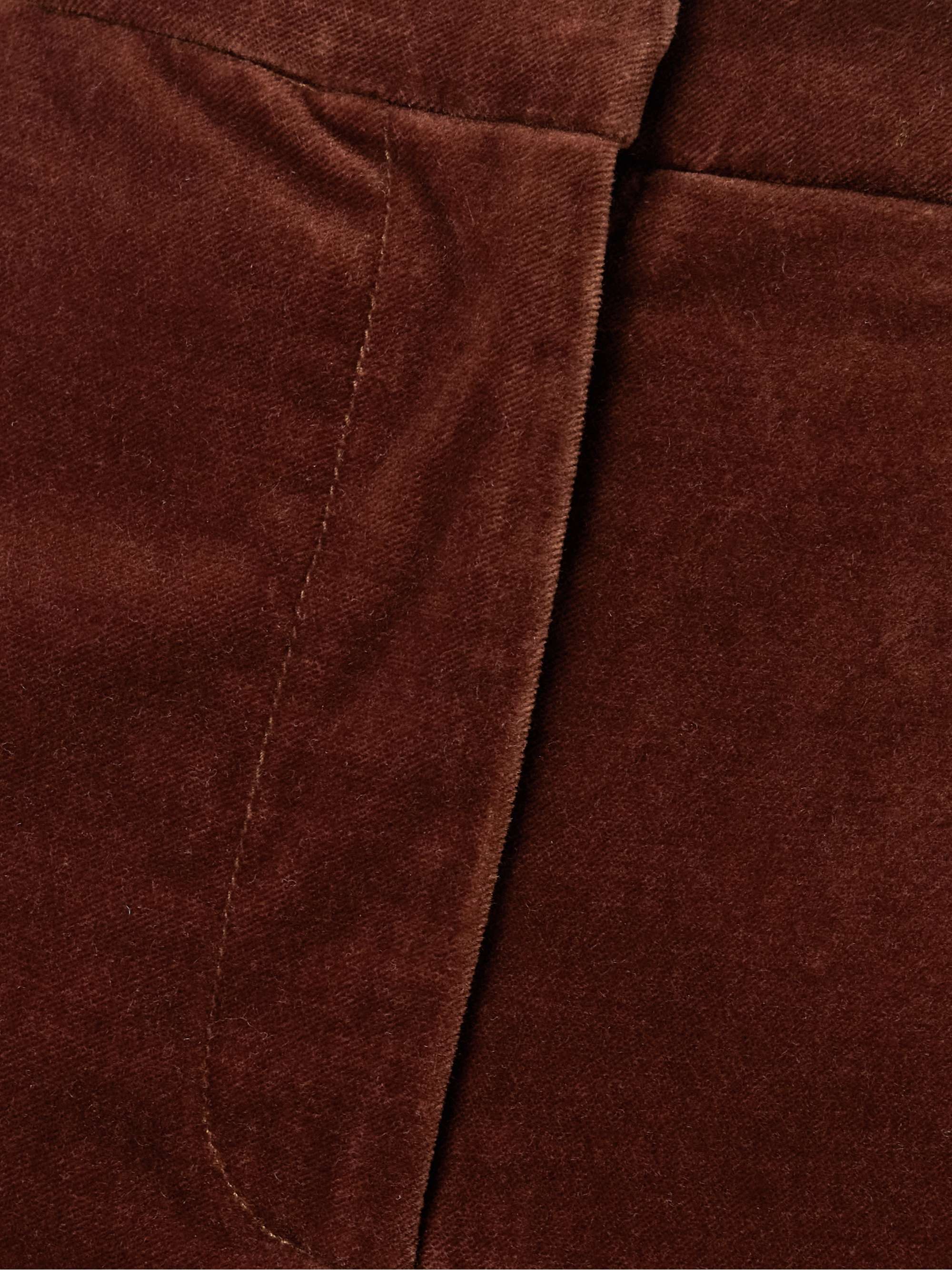 NILI LOTAN Pantalon droit en velours de coton mélangé Corette