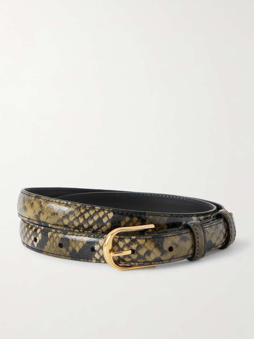 Nili Lotan Jane Snake-effect Leather Belt