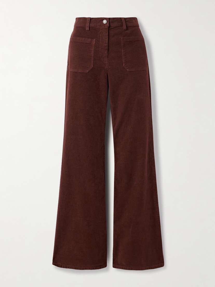 Nili Lotan Florence Cotton-twill Flared Pants