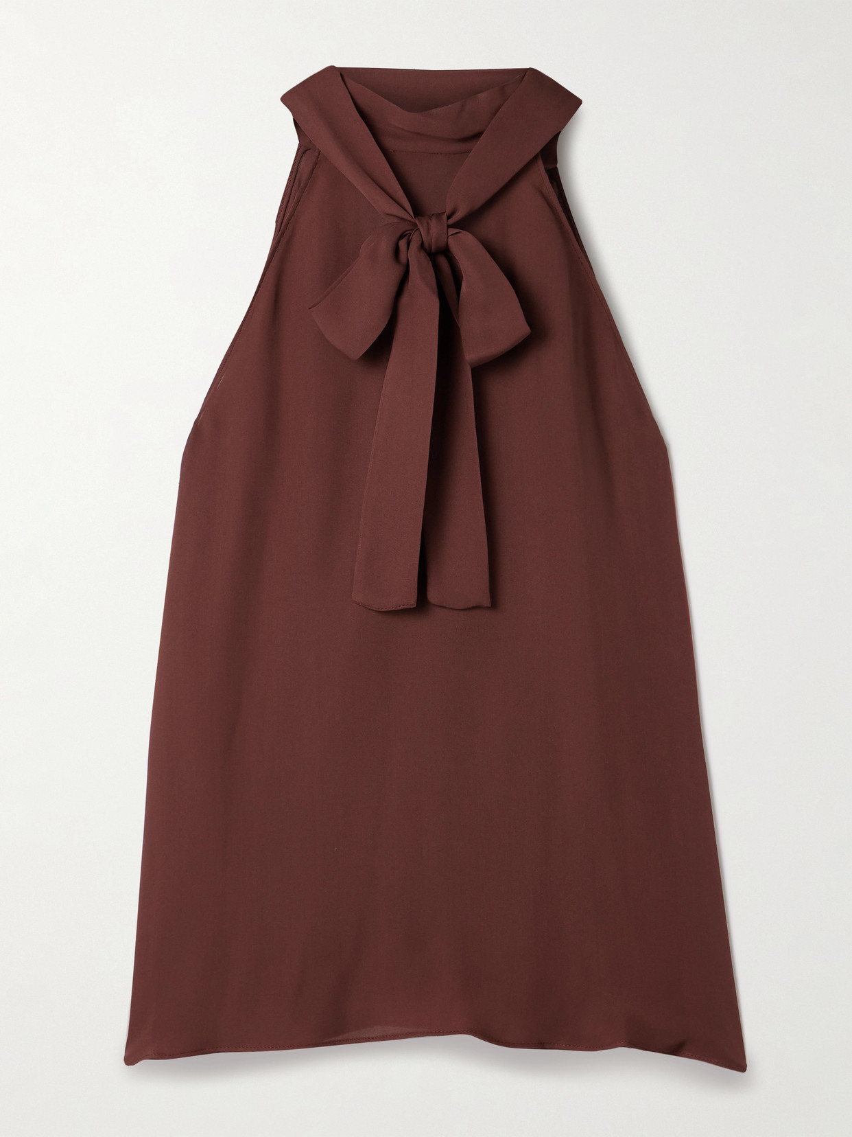 Nili Lotan Alla Silk-chiffon Halterneck Top In Burgundy