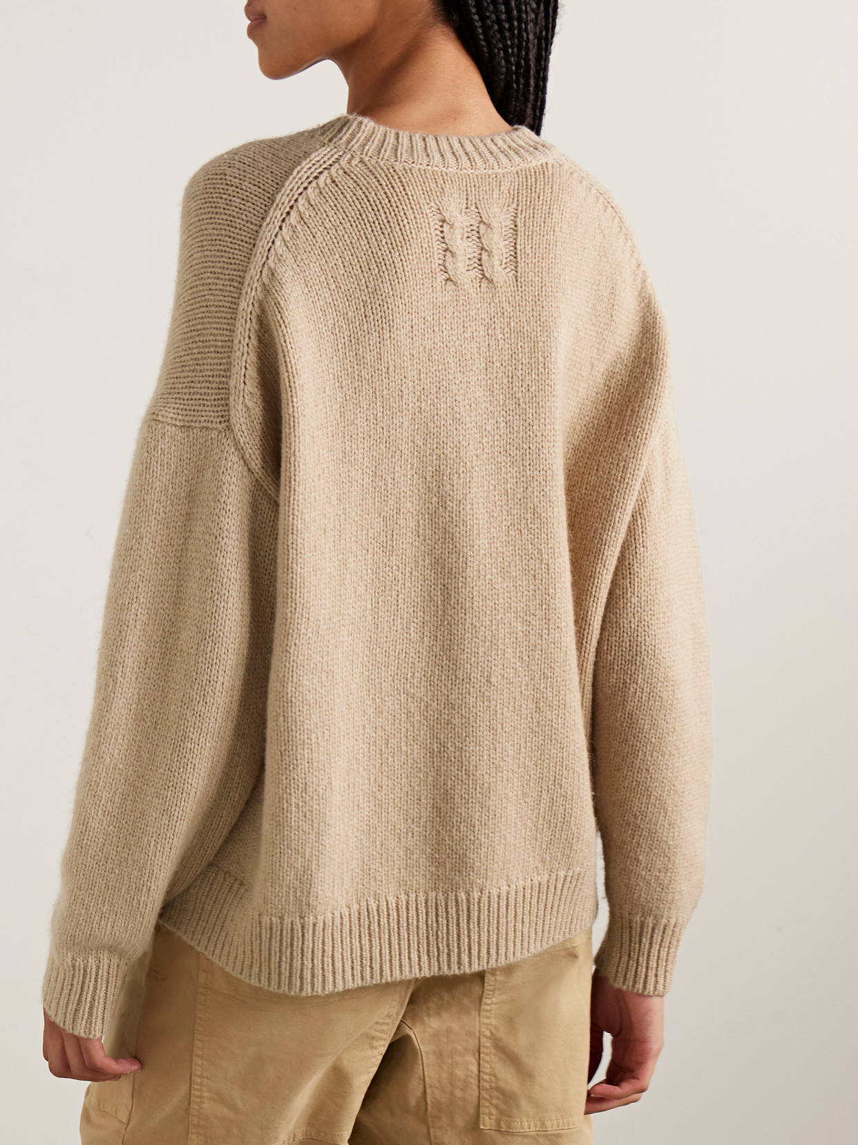 Nili Lotan Chassy Baby Camel Wool Crewneck Sweater In Neutral