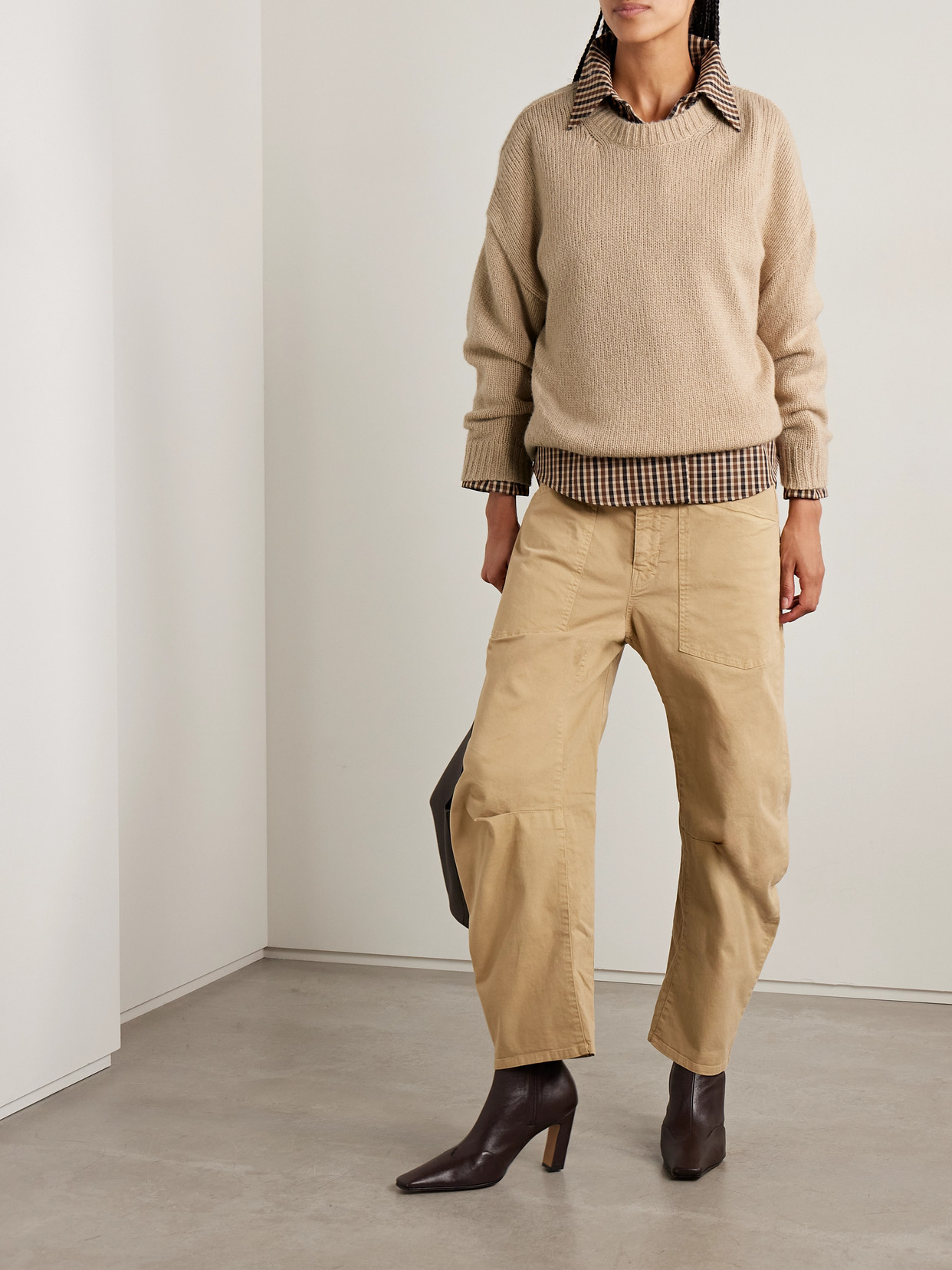 Nili Lotan Chassy Baby Camel Wool Crewneck Sweater In Neutral