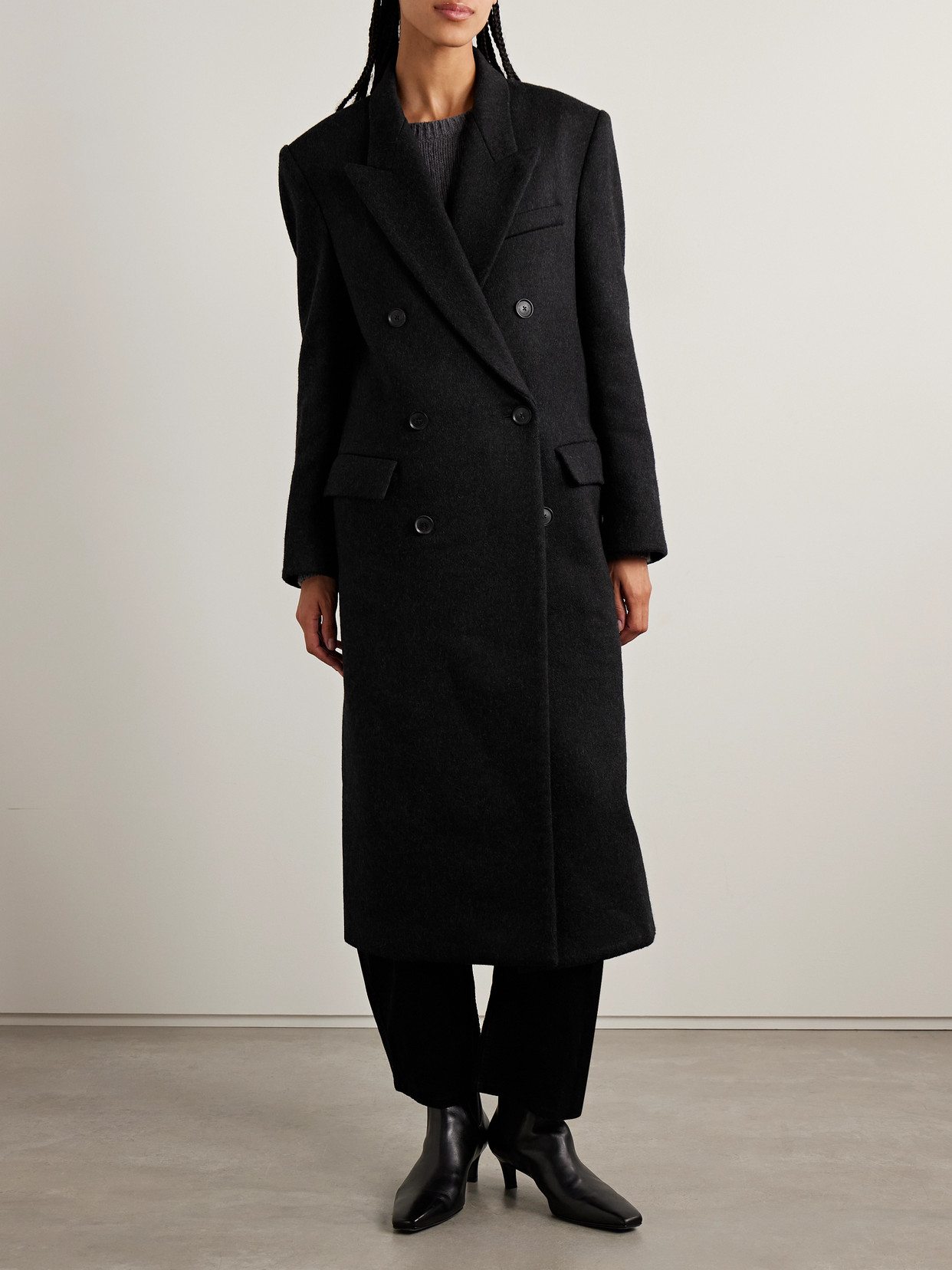 Nili Lotan Edmont Double-breasted Wool Coat In Black