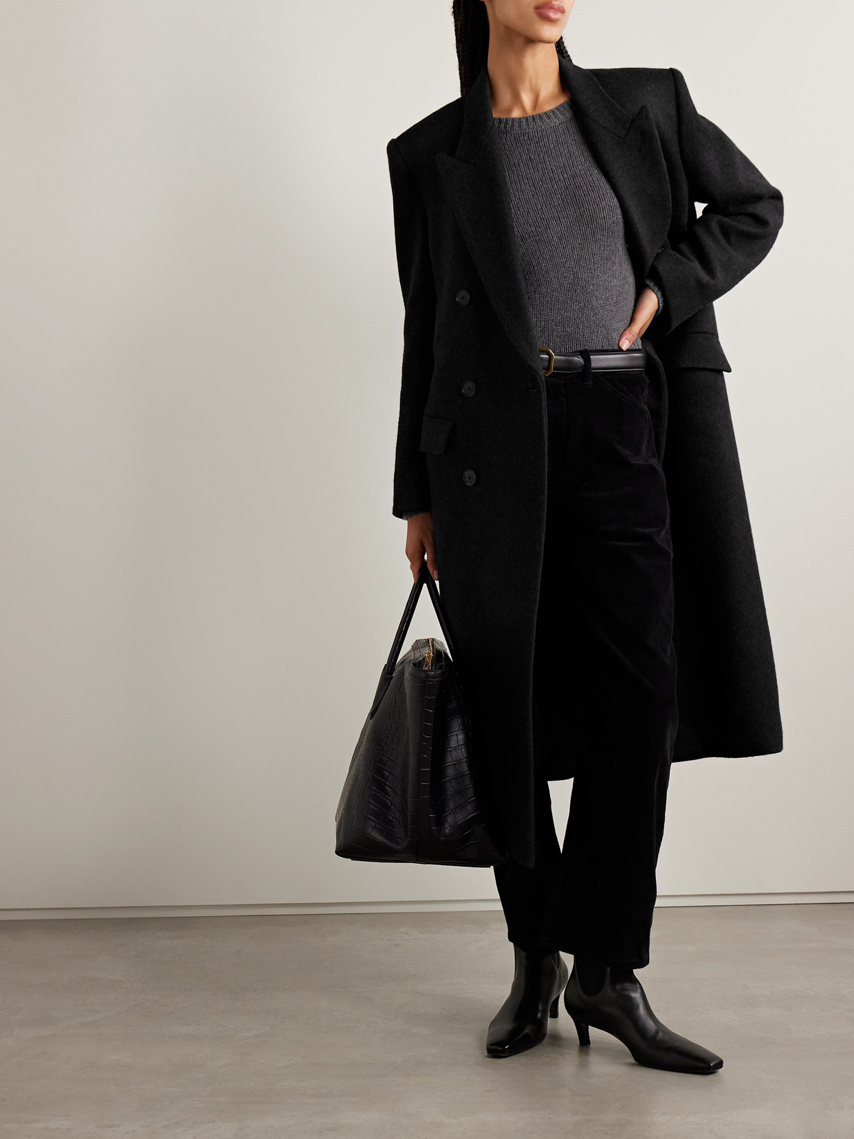 Nili Lotan Edmont Double-breasted Wool Coat In Black