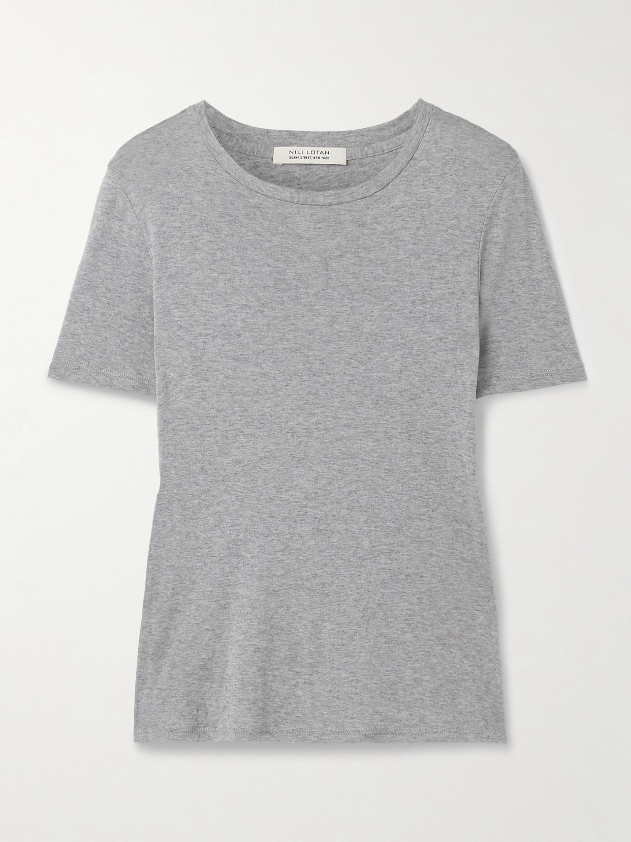 Nili Lotan Elin Cotton And Cashmere-blend T-shirt In Gray