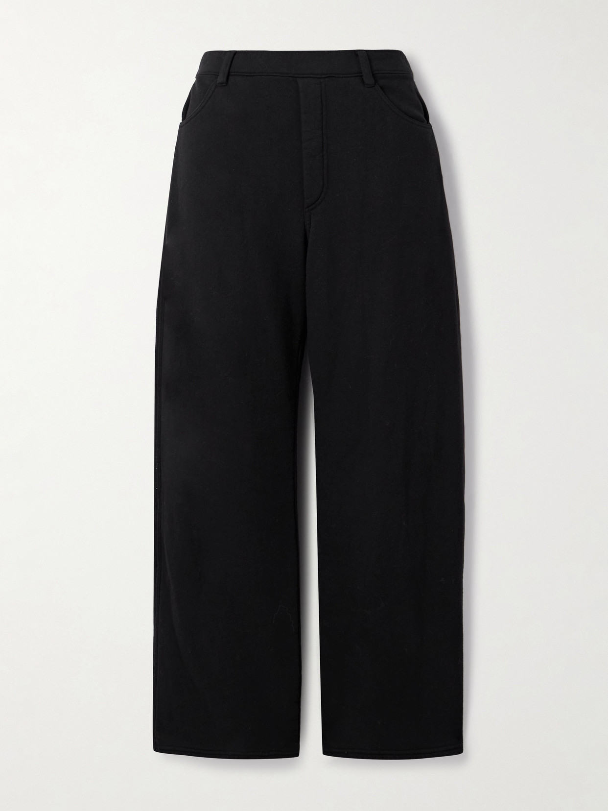 Nili Lotan Tribeca Cotton-jersey Barrel-leg Track Pants In Black