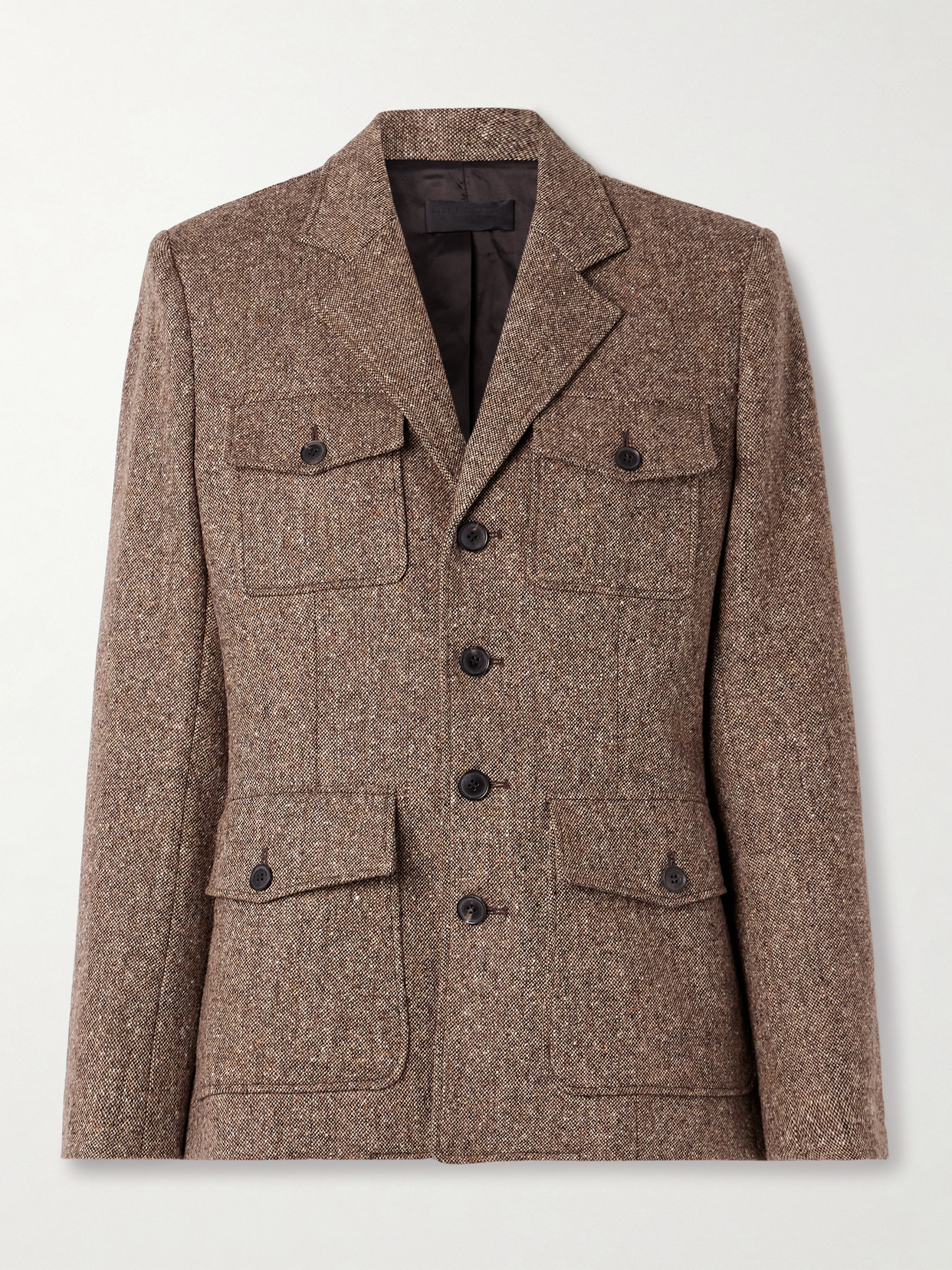 Nili Lotan Fleur Wool-blend Tweed Jacket In Brown