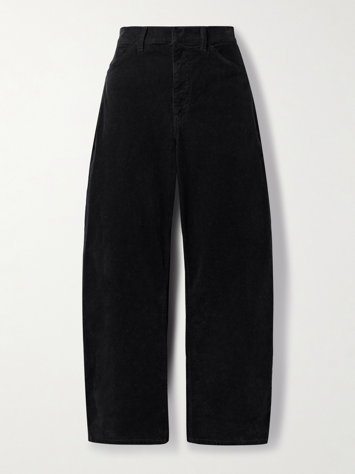 Nili Lotan Tribeca Cotton-blend Corduroy Barrel-leg Pants In Black