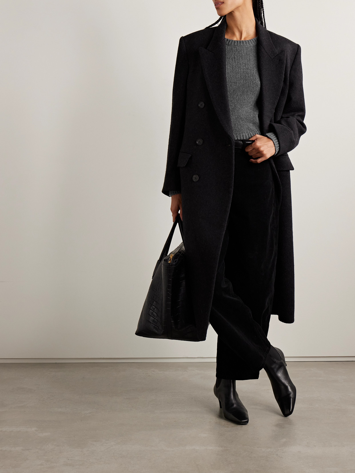 Nili Lotan Laurel Cashmere And Wool-blend Sweater In Gray