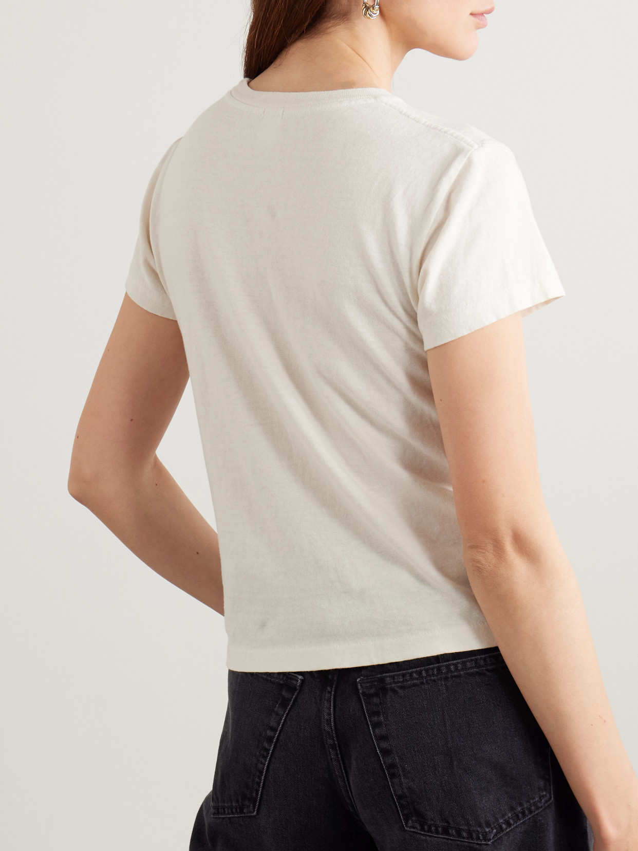 Re/done Classic Printed Cotton-jersey T-shirt In White