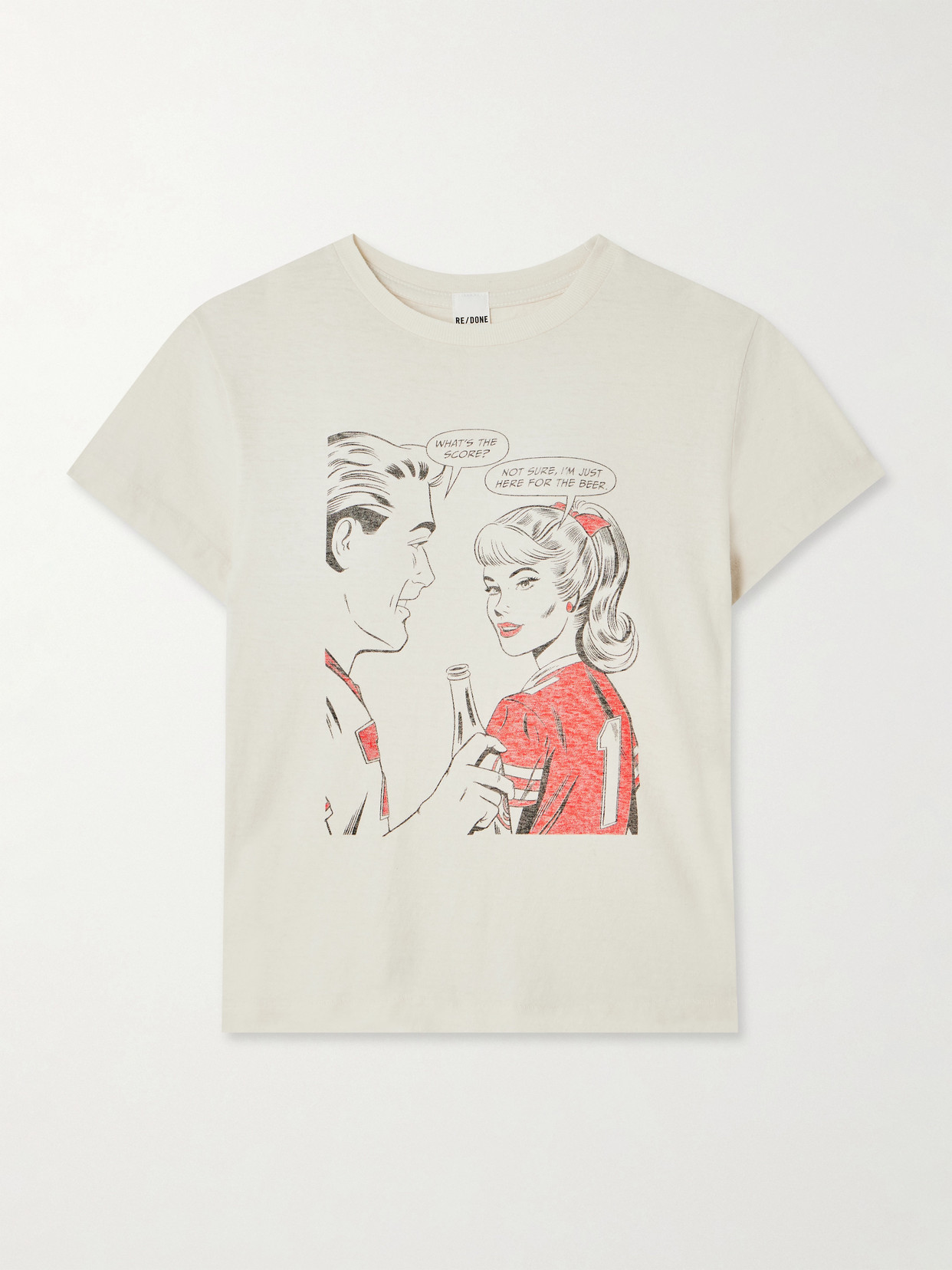 Re/done Classic Printed Cotton-jersey T-shirt In White