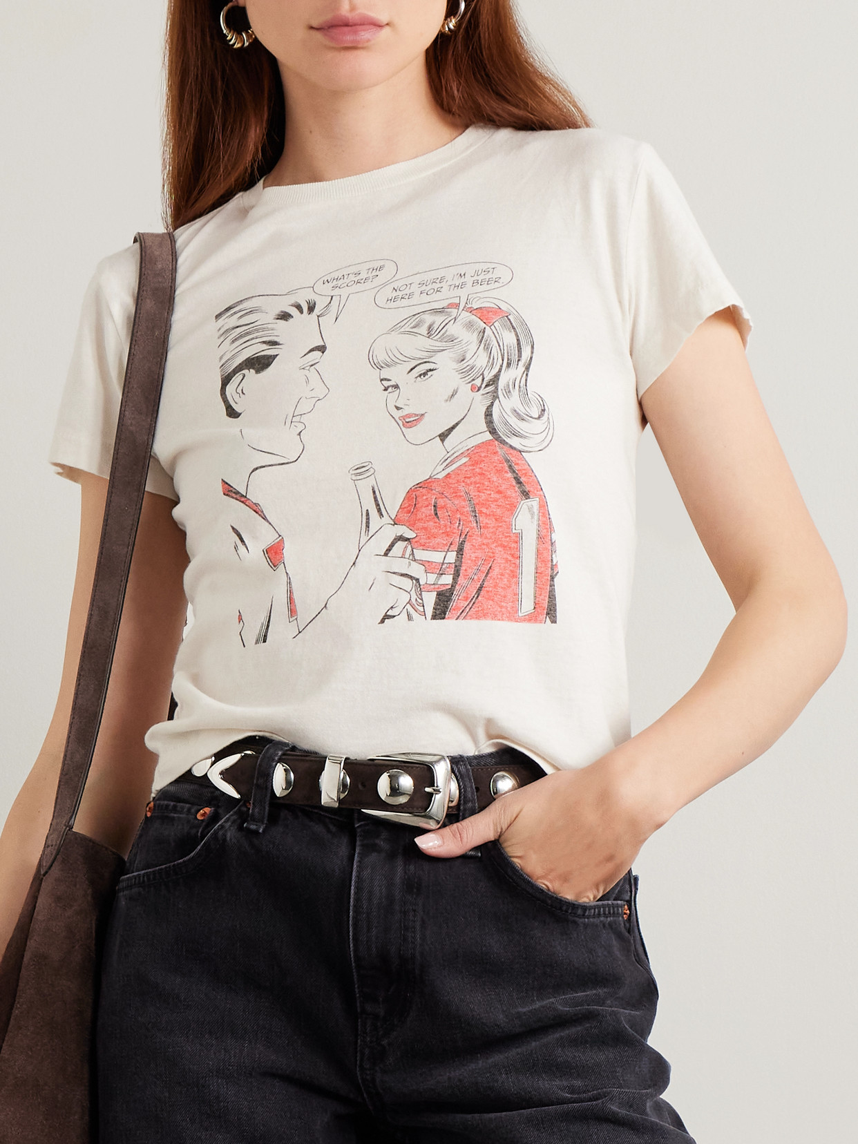 Re/done Classic Printed Cotton-jersey T-shirt In White
