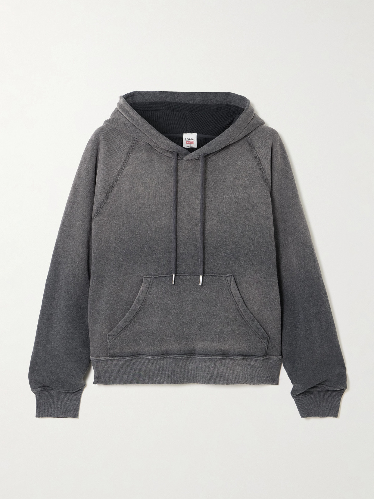 Re/done + Hanes Cotton-blend Jersey Hoodie In Black