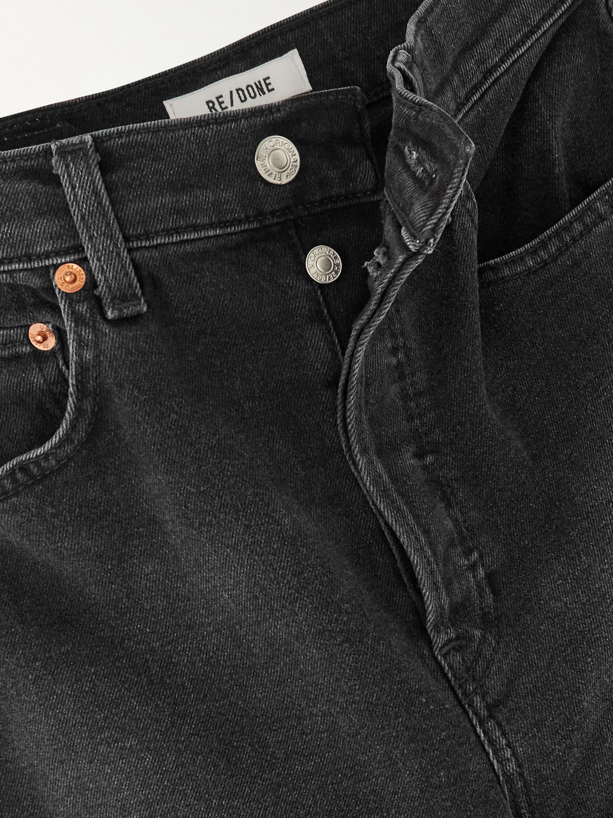 Re/done The Marielou High-rise Wide-leg Jeans In Gray