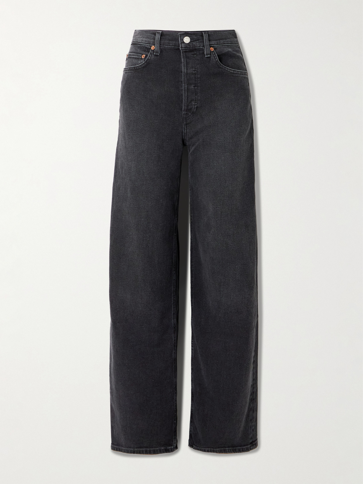 Re/done The Marielou High-rise Wide-leg Jeans In Gray
