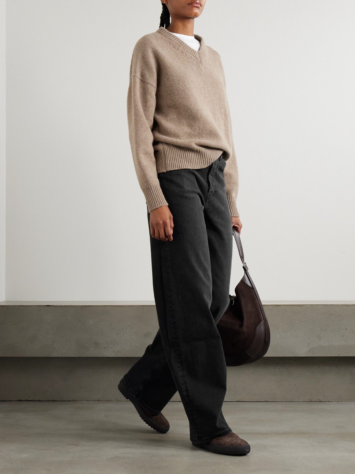 Re/done The Marielou High-rise Wide-leg Jeans In Gray