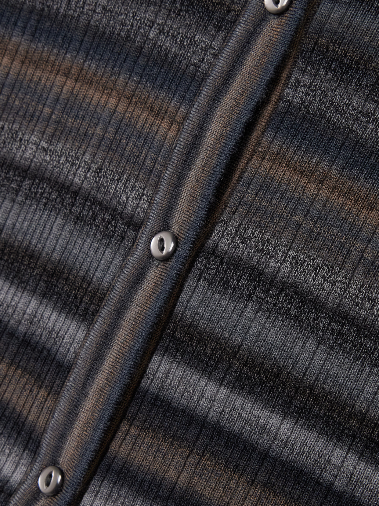 Re/done Ribbed Polo Cardigan Black Combo In Multi