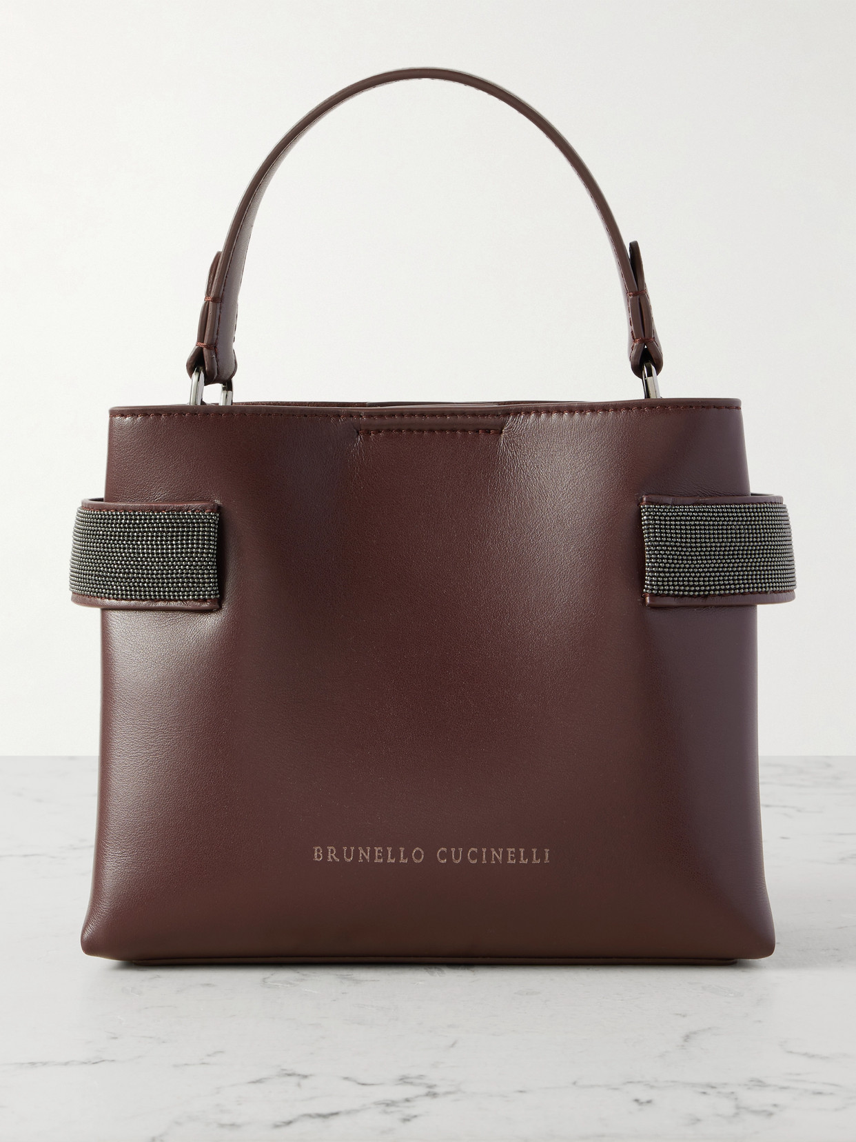Brunello Cucinelli Mini Bead-embellished Leather Tote