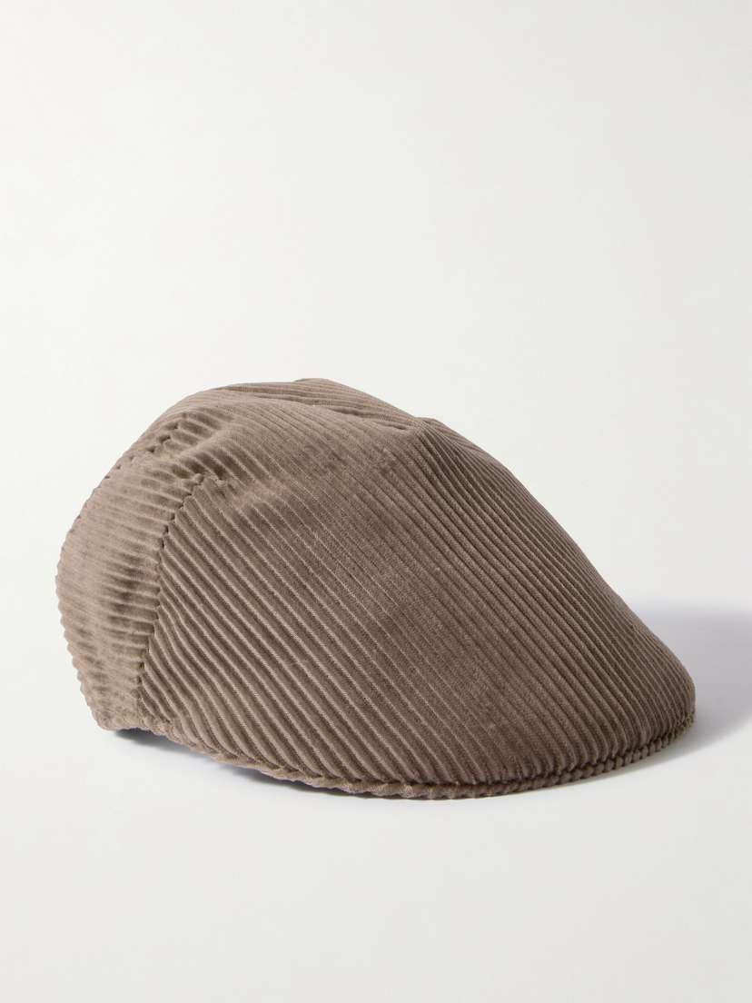 Brunello Cucinelli Bead-embellished Cotton-corduroy Flat Cap
