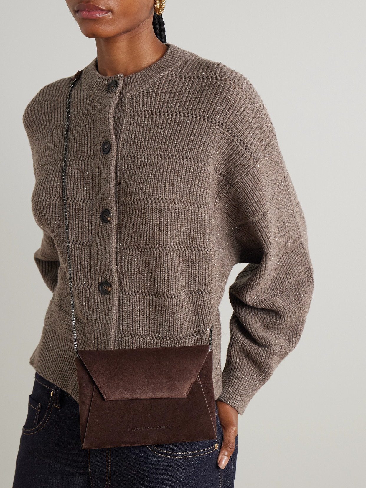 Brunello Cucinelli Mini Suede Shoulder Bag