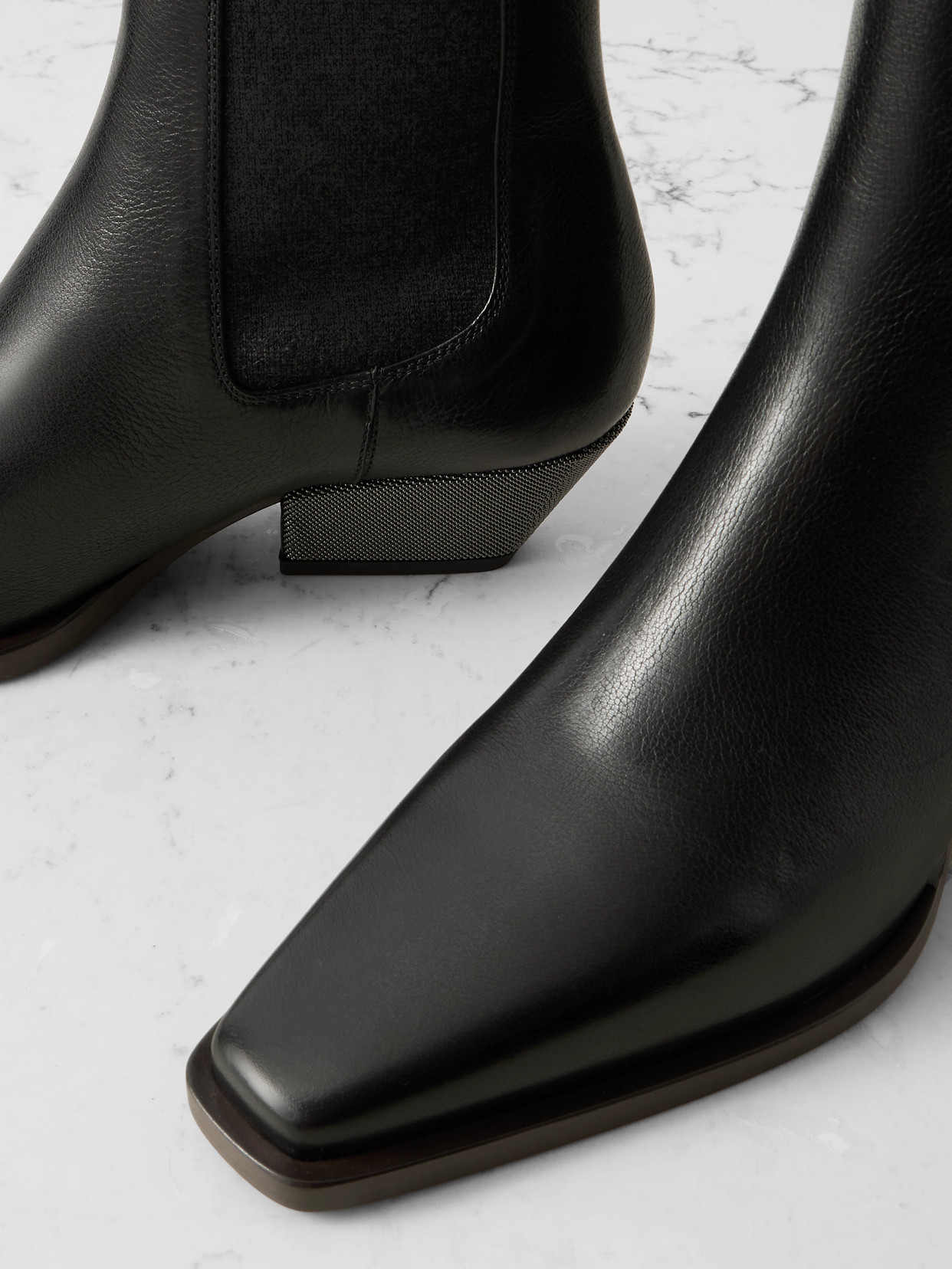 Bead-Embellished Ankle Boots