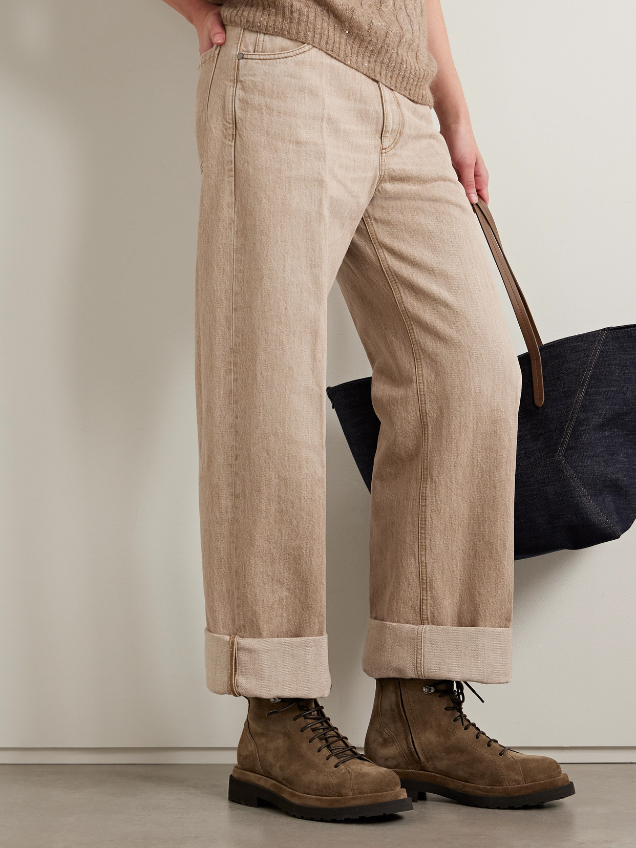 Brunello Cucinelli Bead-embellished Suede Boots