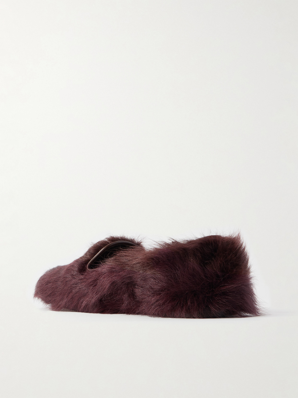 Brunello Cucinelli Shearling Loafers In Burgundy