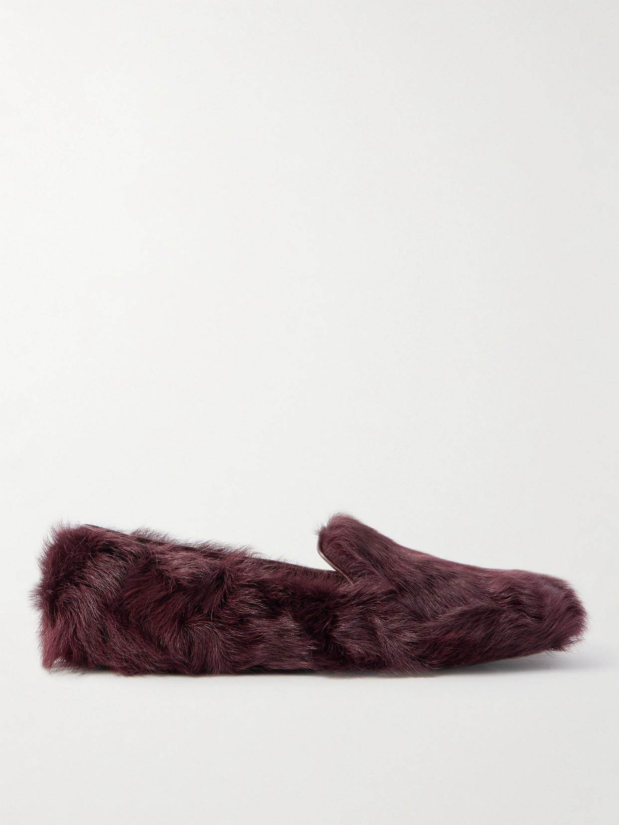 Brunello Cucinelli Shearling Loafers In Burgundy