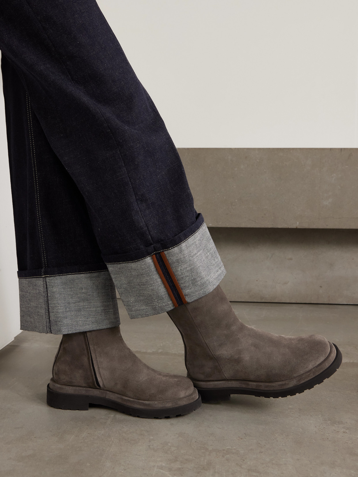 Brunello Cucinelli Bead-embellished Suede Ankle Boots